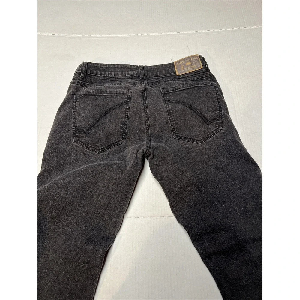 Ring Of Fire Black Denim Jeans Men's 32x32 Slim Fit Zip Pockets